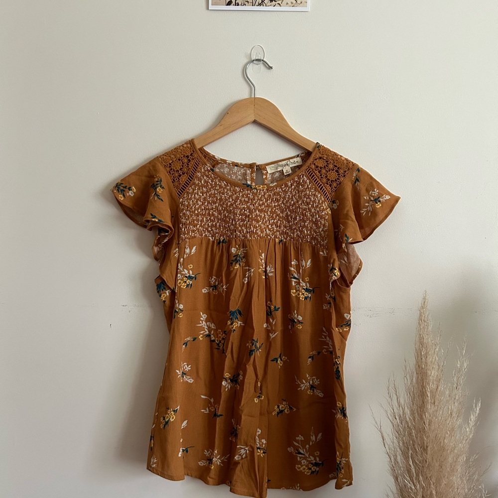 Rewind Golden Floral Blouse